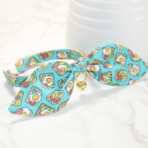 Toast Cat Collar and Bow Breakaway Buckle, Jingle Bell, USA Made