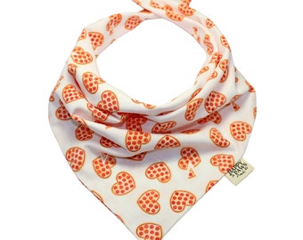 Bandana en coton pour la Saint-Valentin Pizza my Heart | Bandana pour la Saint-Valentin | Bandana pour animal de compagnie | Bandana chat | Bandana pour chien | Colliers Saint-Valentin pour animaux de compagnie