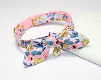 Rifle Paper Rose Garden Party Cat Collar: Breakaway Buckle, Jingle Bell, USA Made