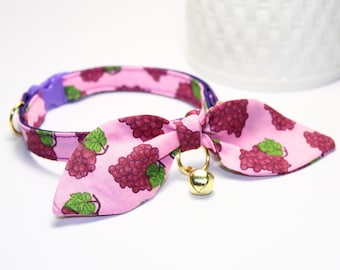 Collar para gatos Summer Grapes: hebilla desmontable, cascabel, fabricado en EE. UU.