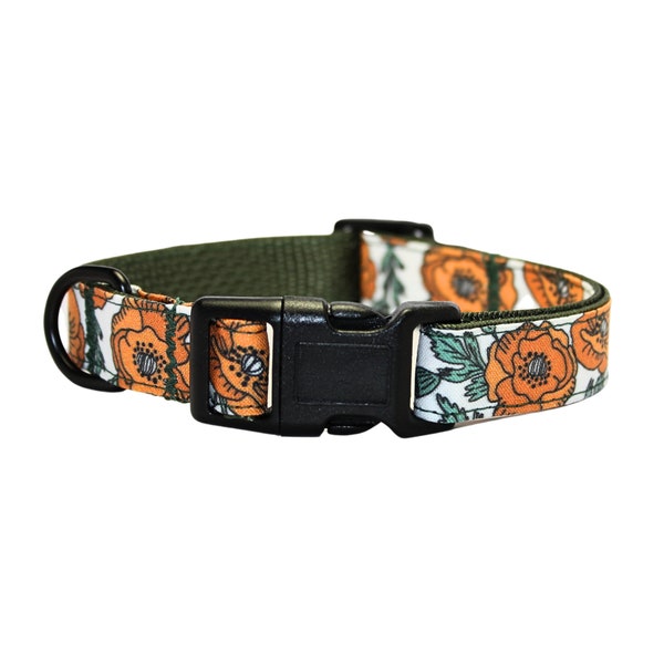 Fall Poppies • Poppies Cat and Dog Collar • Cat and Dogs Birthday Gift • Everyday Cat Collar • Autumn Kitten Collar • Small Dog Collars