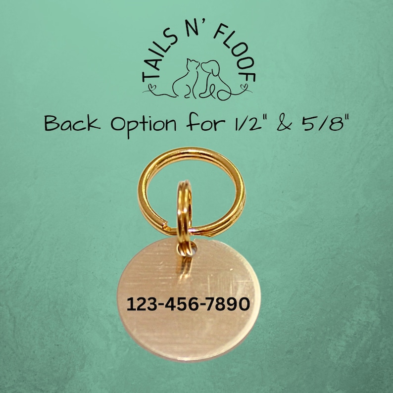 1/2" Mini Cat ID tag • Tiny Cat Id tag • Pet ID Tag • Cat ID Tags • Hand stamped metal pet tags • Personalized Cat Tag image 10