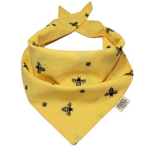 Honeycomb Yellow Pet Bandana | Embroidery Honey Bee Pet Bandana |  Cat Bandana | Dog Bandana |  Pet Neckwear | Pet neckwear