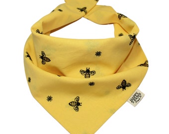 Honeycomb Yellow Pet Bandana | Embroidery Honey Bee Pet Bandana |  Cat Bandana | Dog Bandana |  Pet Neckwear | Pet neckwear