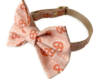 Pretzel Cat Collar Bow Tie Combo • Cats Gift • everyday Cat Collar • Kitten Collar • Small Dog Collars