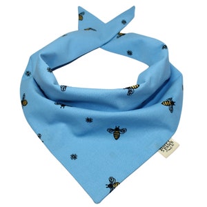 Honeycomb Blue Pet Bandana | Embroidery Honey Bee Pet Bandana | Cat Bandana | Dog Bandana | Pet Neckwear | Pet neckwear