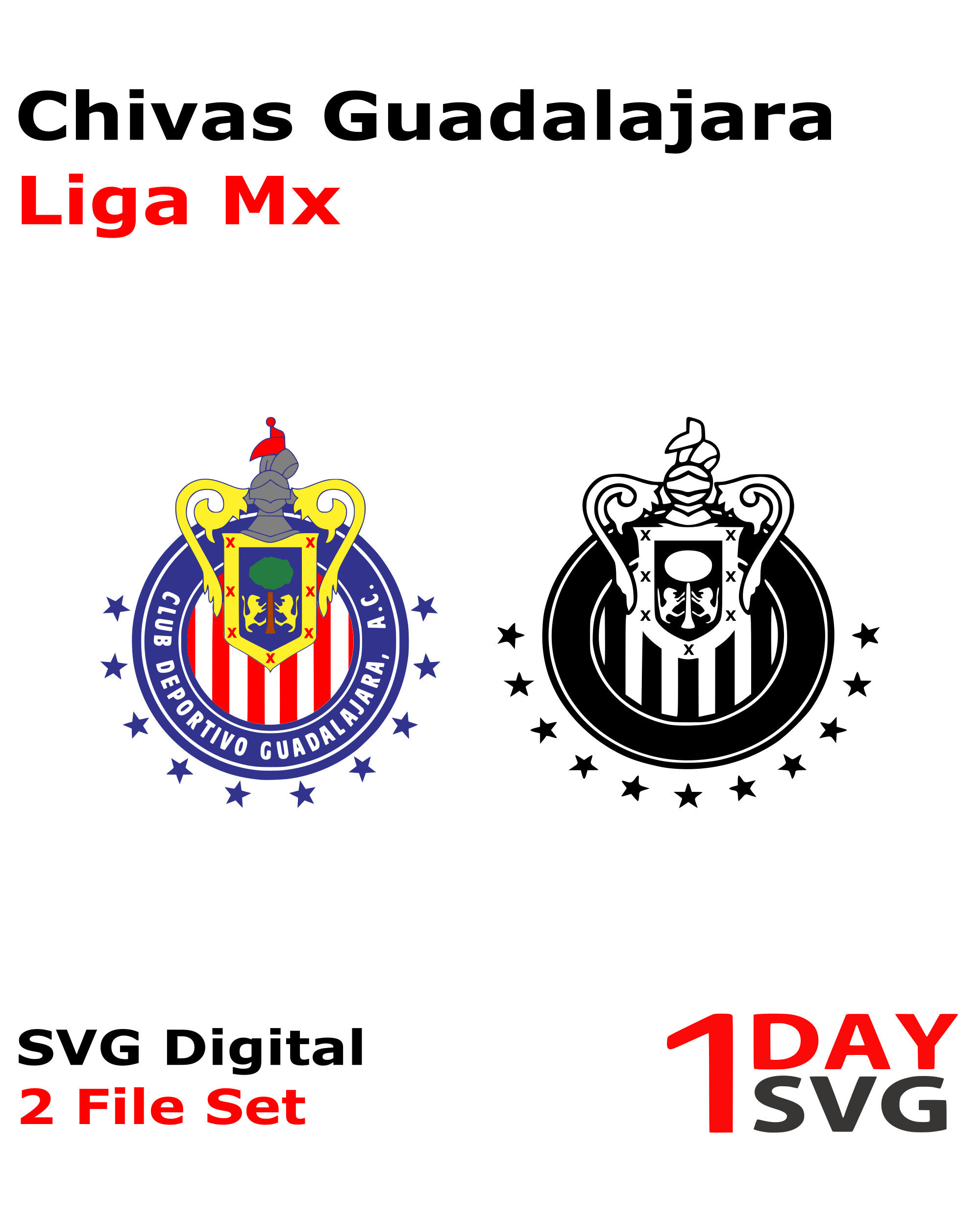 Chivas Guadalajara Liga Mexicana Logo SVG File Only Custom - Etsy