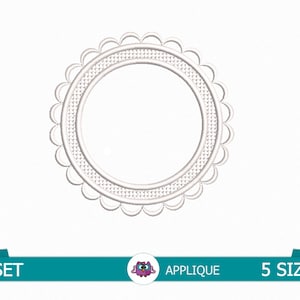 Applique Frame - Digital Embroidery File - Applique Monogram Frame - Circular Applique Embroidery Pattern - Delicate Lace Applique Frame