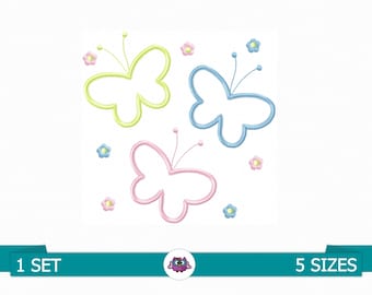 Butterfly - Applique - Digital File for Embroidery Machine - Spring - Baby Design - Butterflies Embroidery - Decoration Embroidery