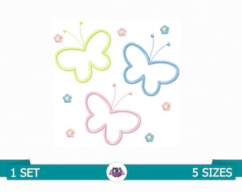 Butterfly - Applique - Digital File for Embroidery Machine - Spring - Baby Design - Butterflies Embroidery - Decoration Embroidery