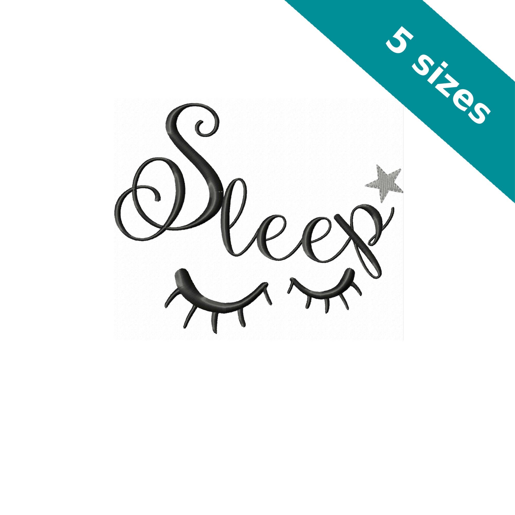 Little Cute Sleep Eyes Digital Embroidery Design for Etsy