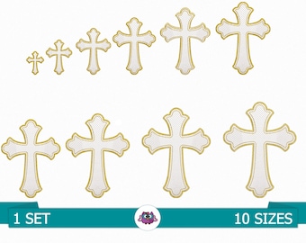 Gesticktes Kreuz - Digitale Stickdatei Kreuz - Taufe-Stickdatei - Religiöse Stickerei - Meine Taufe Digitale Stickdatei