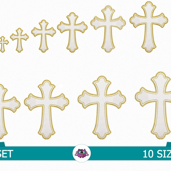 Gesticktes Kreuz - Digitale Stickdatei Kreuz - Taufe-Stickdatei - Religiöse Stickerei - Meine Taufe Digitale Stickdatei