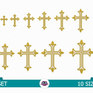 Cruz  bordado - arquivo de Bordado Digital Cruz - Arquivo de Bordado Batismo  - Bordado Religioso - Meu Batismo - Crucifixo