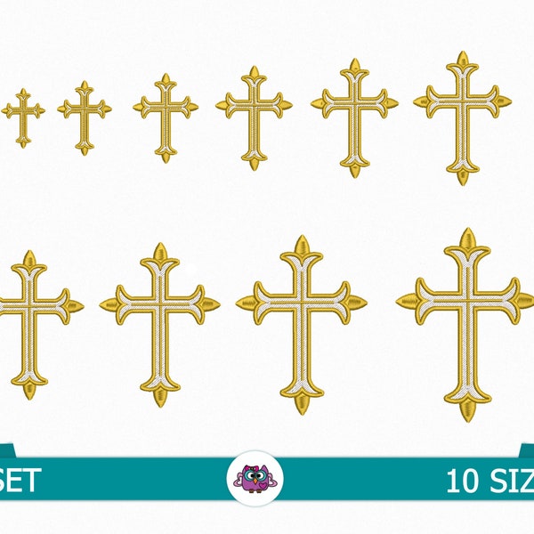 Embroidered cross - Embroidery file Digital Cross - Embroidery file Baptism - Religious Embroidery - My Baptism - Crucifix