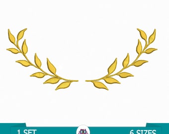 Lorbeerblatt-Stickerei – Stickmaschinen-Design – Lorbeer für Monogramme – Lorbeerrahmen – Lorbeer-Taufstickerei – Lorbeerkranz