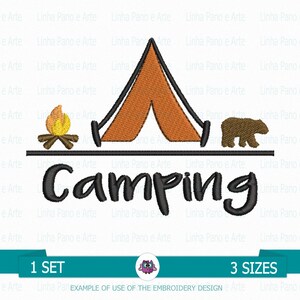 Camping embroidery - Digital Embroidery File - Summer Embroidery - Summer Holiday Embroidery - Camping embroidery - Camping holidays