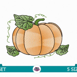 PUMPKIN - Digital Embroidery Design for Embroidery Machine (instant download: 5 sizes)