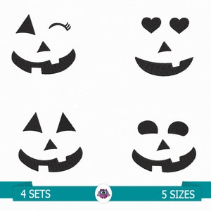 Halloween Pumpkin Face - 4 Sets - 5 Sizes - Digital embroidery file - Halloween embroidery - Halloween Face embroidery - Pumpkin embroidery