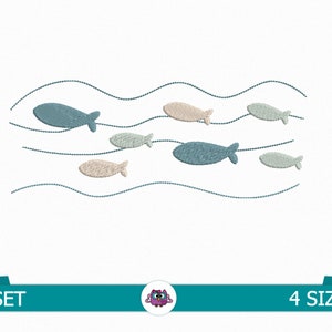 Sea Fish - Digital Embroidery Design for Embroidery Machine (instant download: 4 sizes)