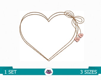 Heart monogram frame - heart digital embroidery file - valentine's day - mother's day - wedding - heart frame