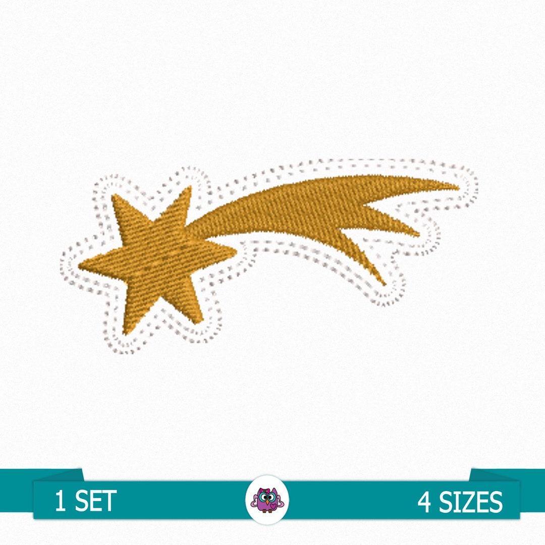 Shooting Star Embroidery - Digital Embroidery File - Christmas Shooting ...