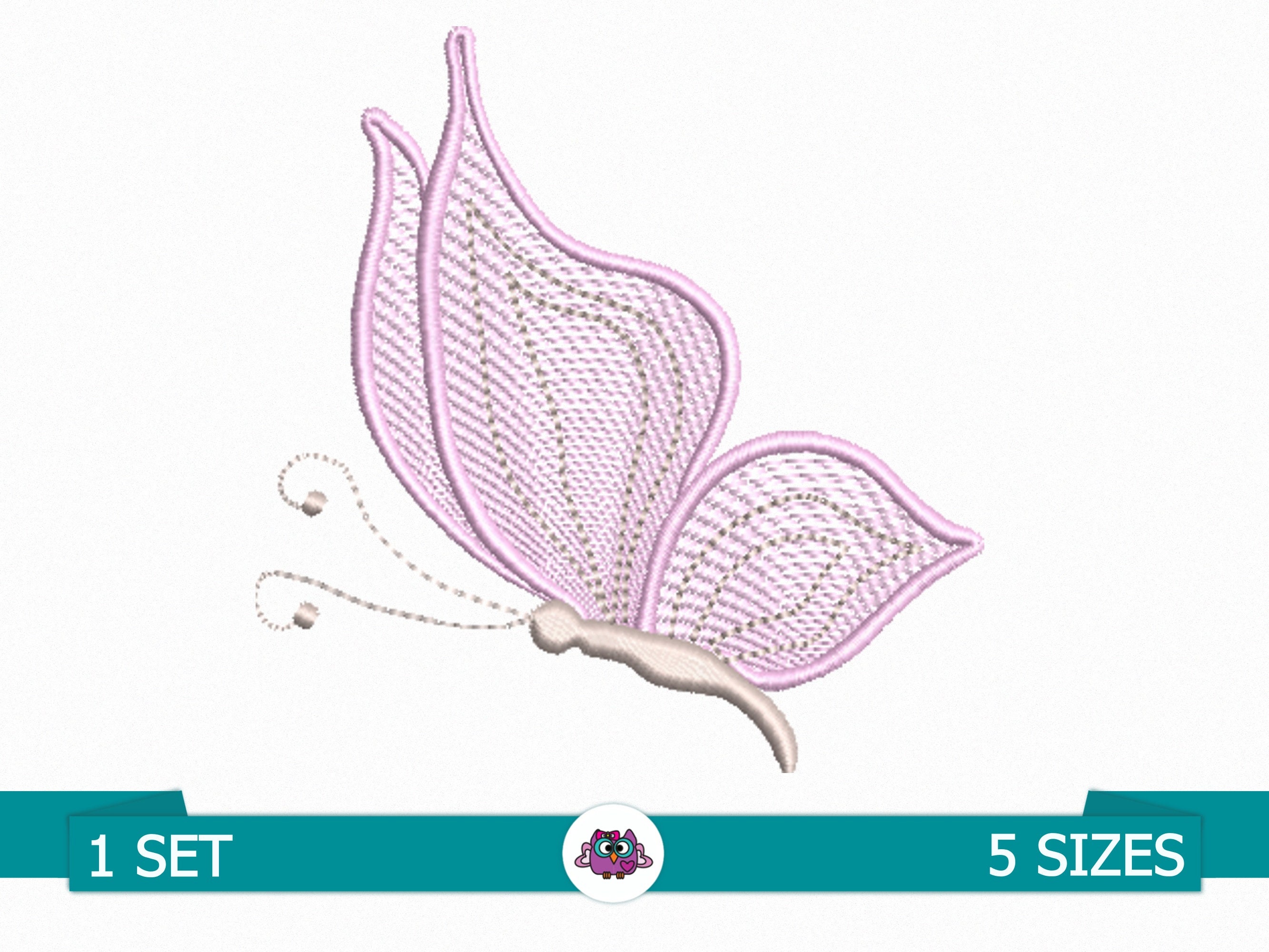 Butterfly embroidery design - design machine embroidery pattern - baby design - animal embroidery - Baby girl embroidery file  Spring design