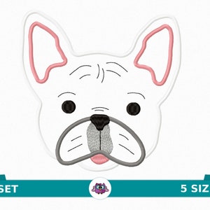 French Bulldog 001 (Applique) - Digital Embroidery Design for Embroidery Machine (instant download: 5 sizes)