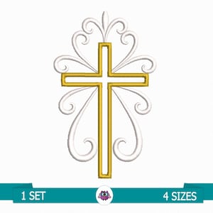 Cross embroidery- Digital Embroidery file Cross - Baptism Embroidery File - Religious Embroidery - My Baptism Digital Embroidery file