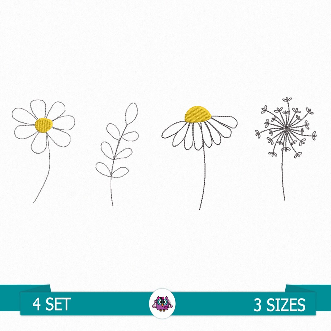 Spring Flowers Set - Digital Embroidery File - Sring Flower Embroidery ...