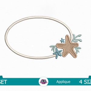 Starfish Applique Frame - Starfish Monogram - Machine Embroidery  Design - Sea Embroidery - Ocean Applique Frame - Summer Embroidery - Sea