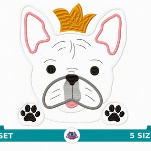 Bouledogue français (Applique) - Fichier de broderie numérique - Applique chien - Broderie chien - Broderie bouledogue - Broderie animal