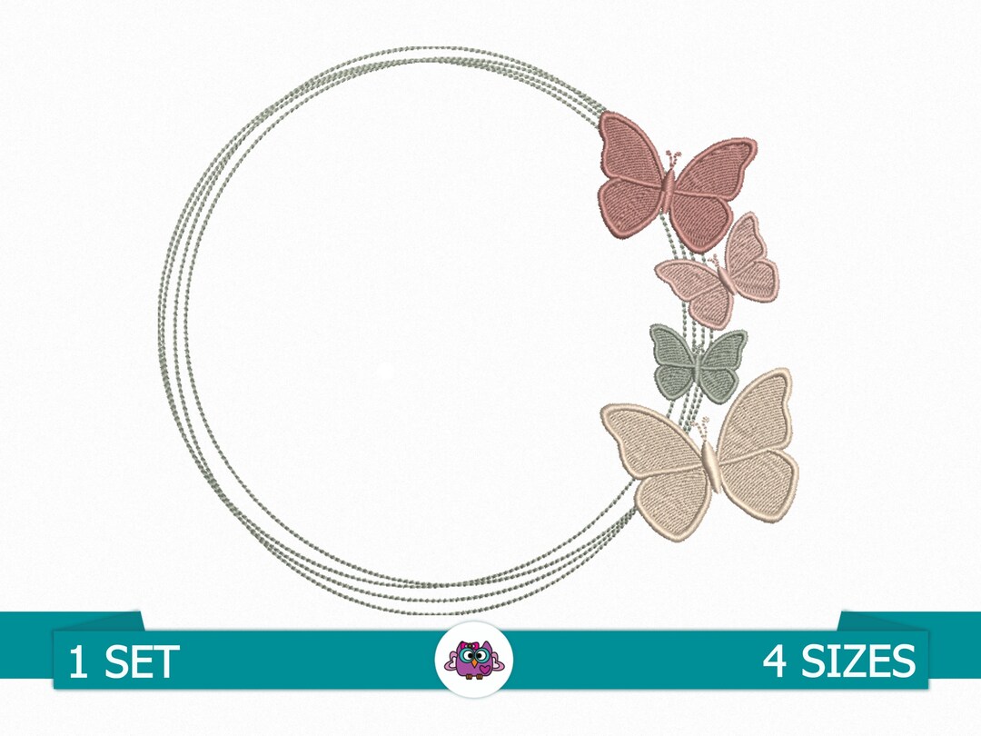 Butterfly Frame Embroidery Design - Animal Embroidery Designs Machine ...