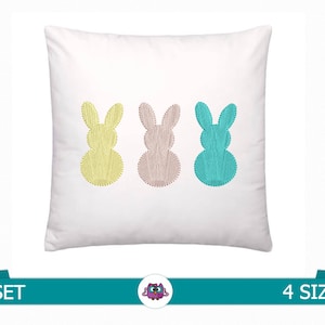 Lapin - Motif de broderie numérique - 3 lapins - broderie de Pâques - broderie de couches - broderie bébé