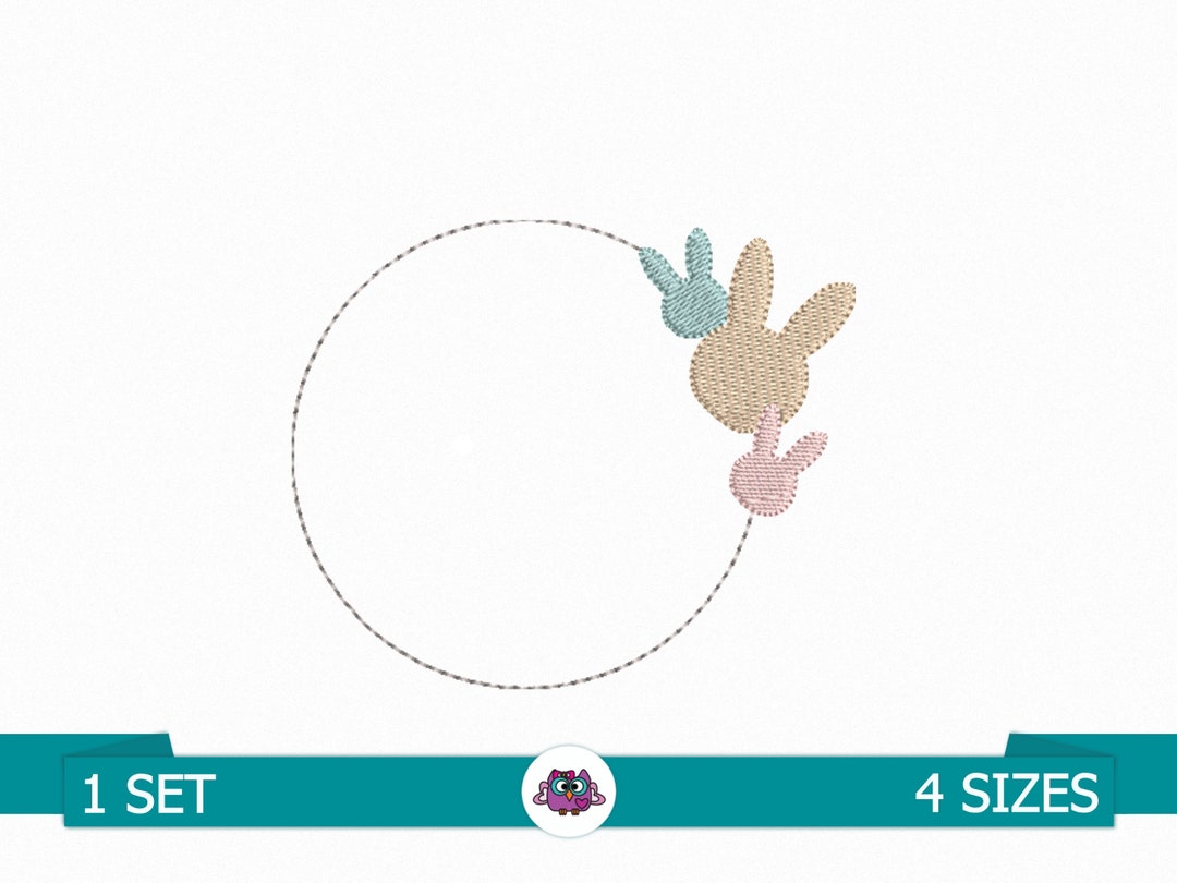 Frame of 3 Bunnies - Monogram Frame Embroidery Designs - Easter Design ...