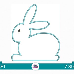 Rabbit Applique - Digital File for Embroidery Machine - Easter Embroidery - Baby Embroidery - Bunny Embroidery Design - Diaper Embroidery