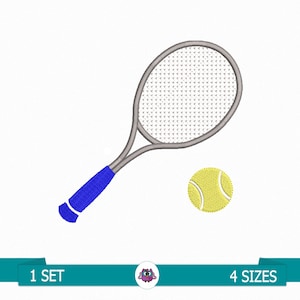 Tennis Racquet Embroidery Design - Embroidery file design - Tennis Racket with ball Embroidery - Sport Embroidery - Tennis Sport Embroidery
