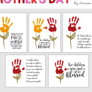 Pacote de arte de impressão manual para o dia das mães, presente de arte para lembrança de impressão manual para a mãe, feliz dia das mães, faça você mesmo personalizado, atividades artesanais para o dia das mães