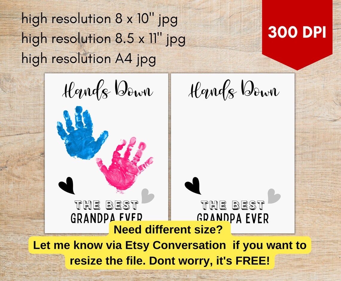 Grandpa's Gift Printable Handprint Art Template is - Etsy