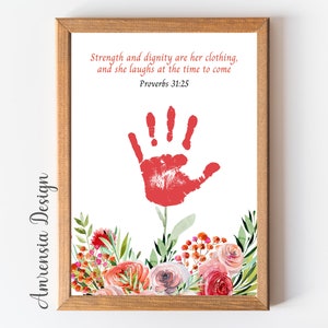 Bible Verse for Mom, Happy Mother's Day Handprint Art, Baby Toddler ...