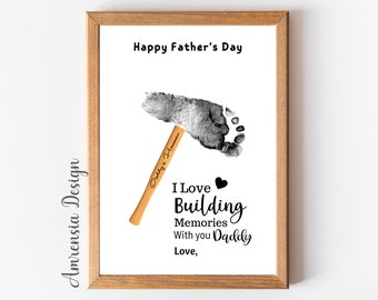 Hammer Footprint Art, Father's Day Gift (Digital Download)
