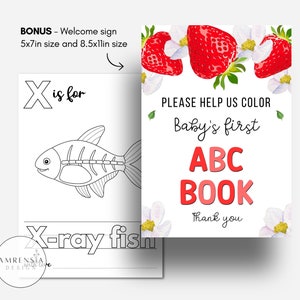 52 PAGES ABC Baby Shower Coloring Book, Baby's First ABC Book ...