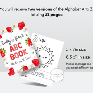 52 PAGES ABC Baby Shower Coloring Book, Baby's First ABC Book ...