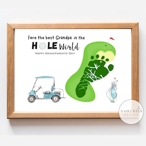 Recuerdo de la huella del día de los abuelos, feliz día de los abuelos, regalo del abuelo de la abuela, actividades artesanales personalizadas para bebés y niños pequeños de bricolaje