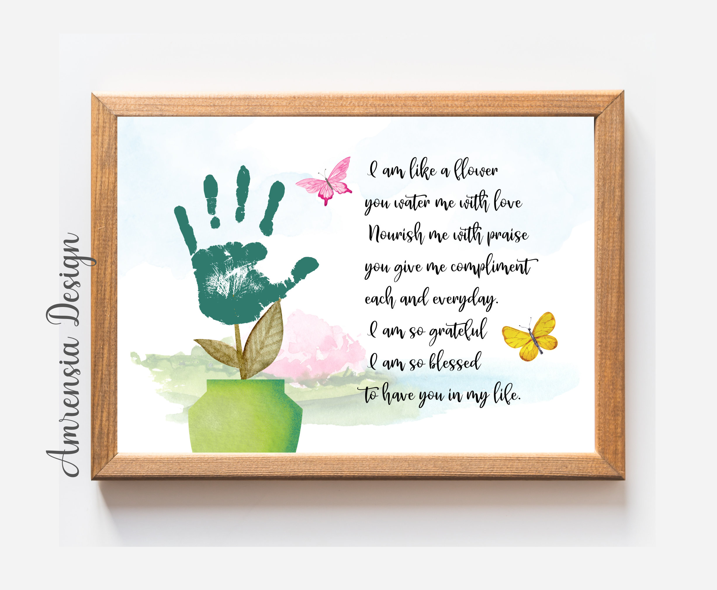 Poem for Mom, Handprint Flower, Gift for Mother,mother's Day, Mom
