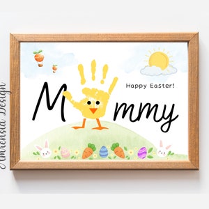 Buona Pasqua mamma mamma, mestiere di Pasqua Handprint arte modello per bambino bambini bambino PreK Daycare, artigianato ricordo, arredamento di Pasqua