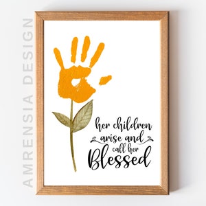 Muttertagsgeschenk Blumenidee Handabdruck Handwerk, Muttertagsgedicht, Kleinkind Baby Kinder Vorschule Heimschule Kindertagesstätte Aktivitätserinnerung Andenken