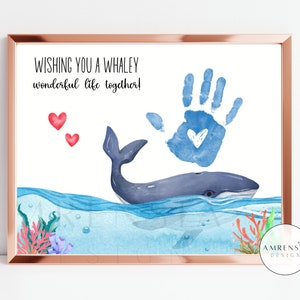 Glückliche Hochzeitskarte, Handabdruck-Kunst, ich wünsche Ihnen ein wundervolles Leben, Hochzeitsgeschenk für, Andenken, Basteln, Baby, Kleinkind, Kind DIY