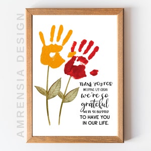 Idée de cadeau de fête des mères Art d'empreinte de main, enfant en bas âge bébé enfants préscolaire homeschool garderie Activité mémoire Souvenir Artisanat Art DIY Carte