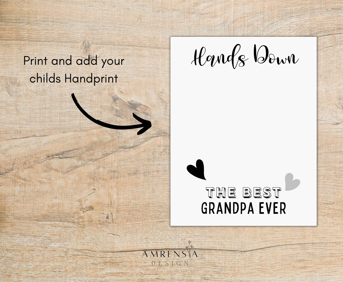 Grandpa's Gift Printable Handprint Art Template is - Etsy